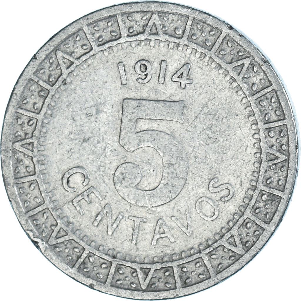 Mexico | 5 Centavos Coin | Nickel | Coat of Arms | Km:421 | 1905 - 1914