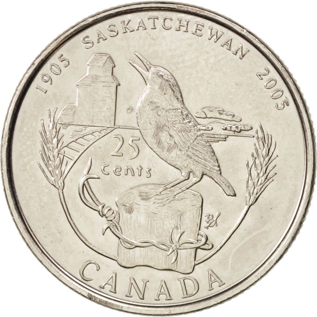 Canada | 25 Cents Coin | Saskatchewan | Nickel plated steel | KM:532 | 2005