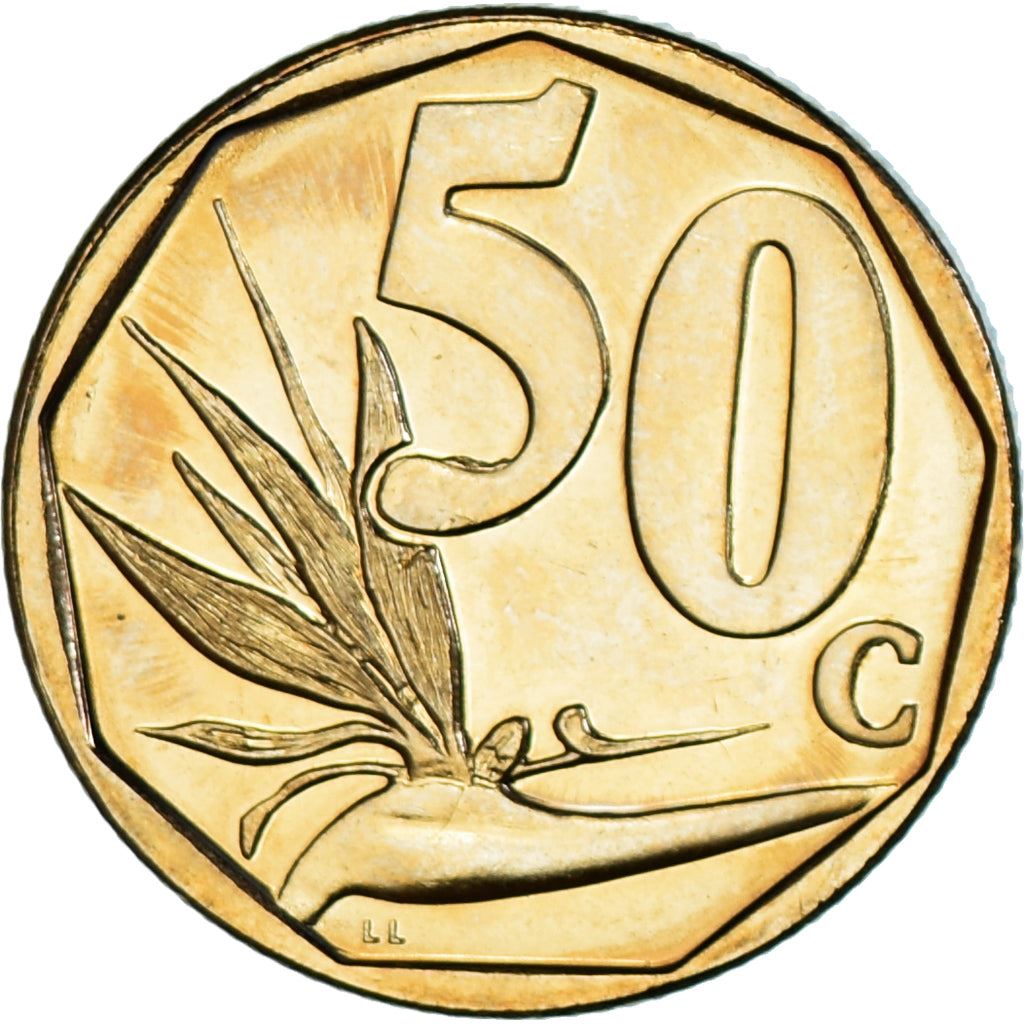 South Africa | 50 Cents Coin | Flowers | Bird of Paradise | Uc:23 | 2016