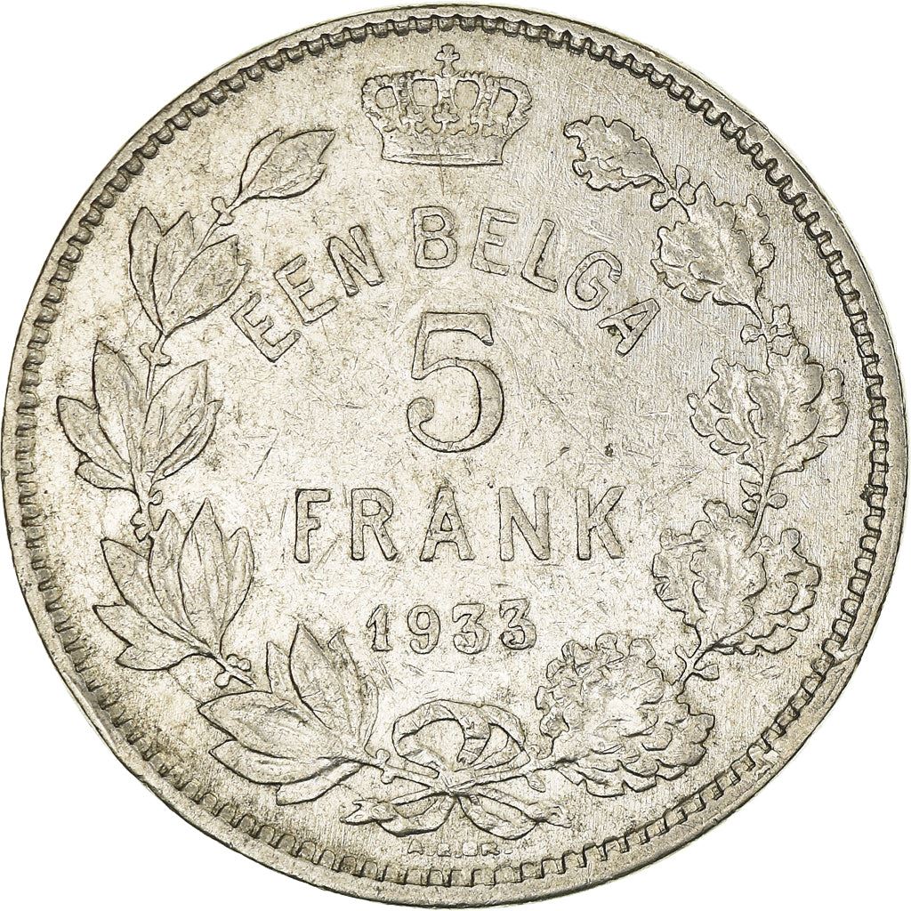 Belgian 1 Belga / 5 Francs Coin | Albert I Belgie | Star | Olive | KM98 | 1930 - 1933
