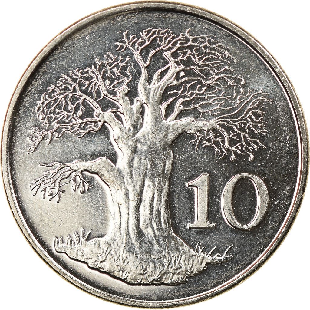 Zimbabwe | 10 Cents Coin | Baobab | Km:3A | 2001 - 2003