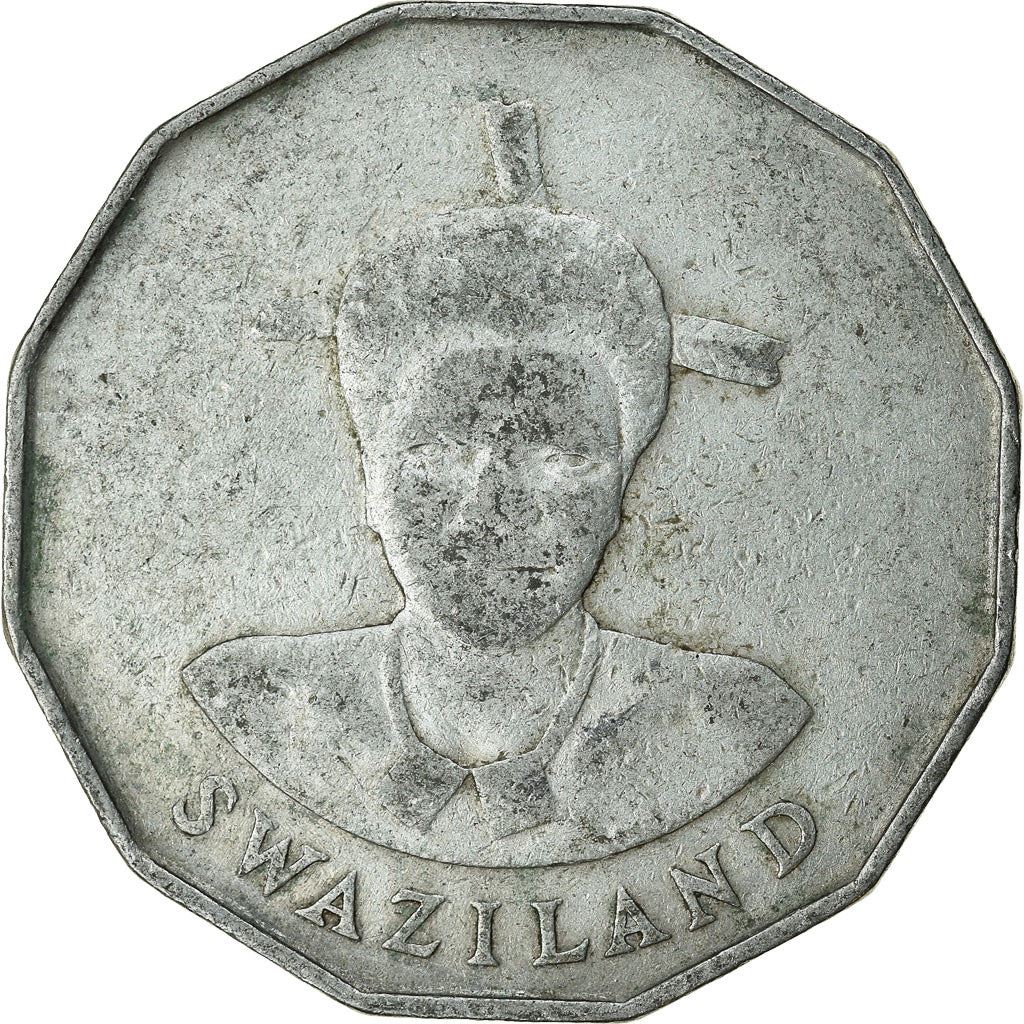 Kingdom of Swaziland | 50 Cents Coin | King Mswati III | Lion | Elephant | Km:43 | 1986 - 1993