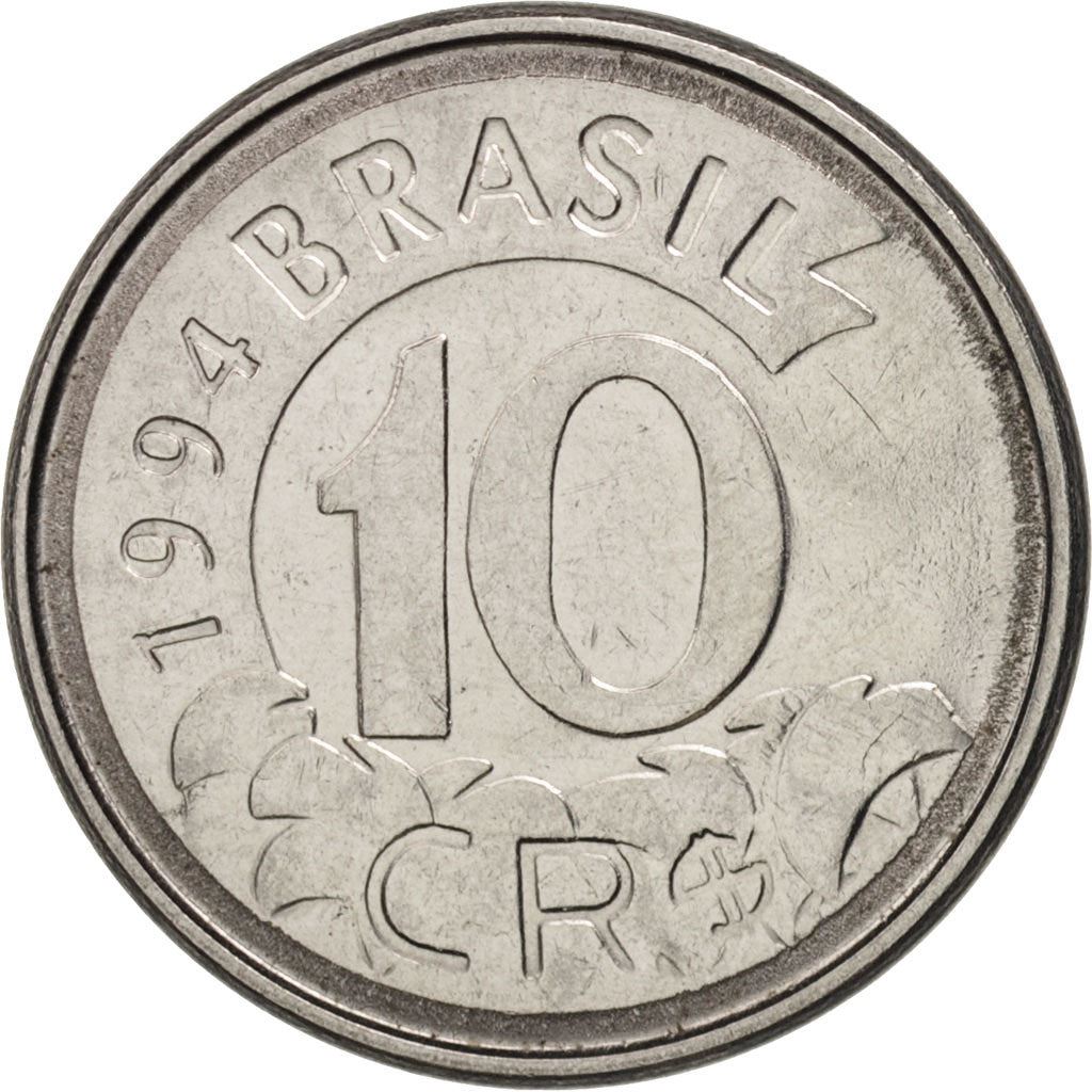 Brazil | 10 Cruzeiros Reais Coin | Anteater | Km:628 | 1993 - 1994