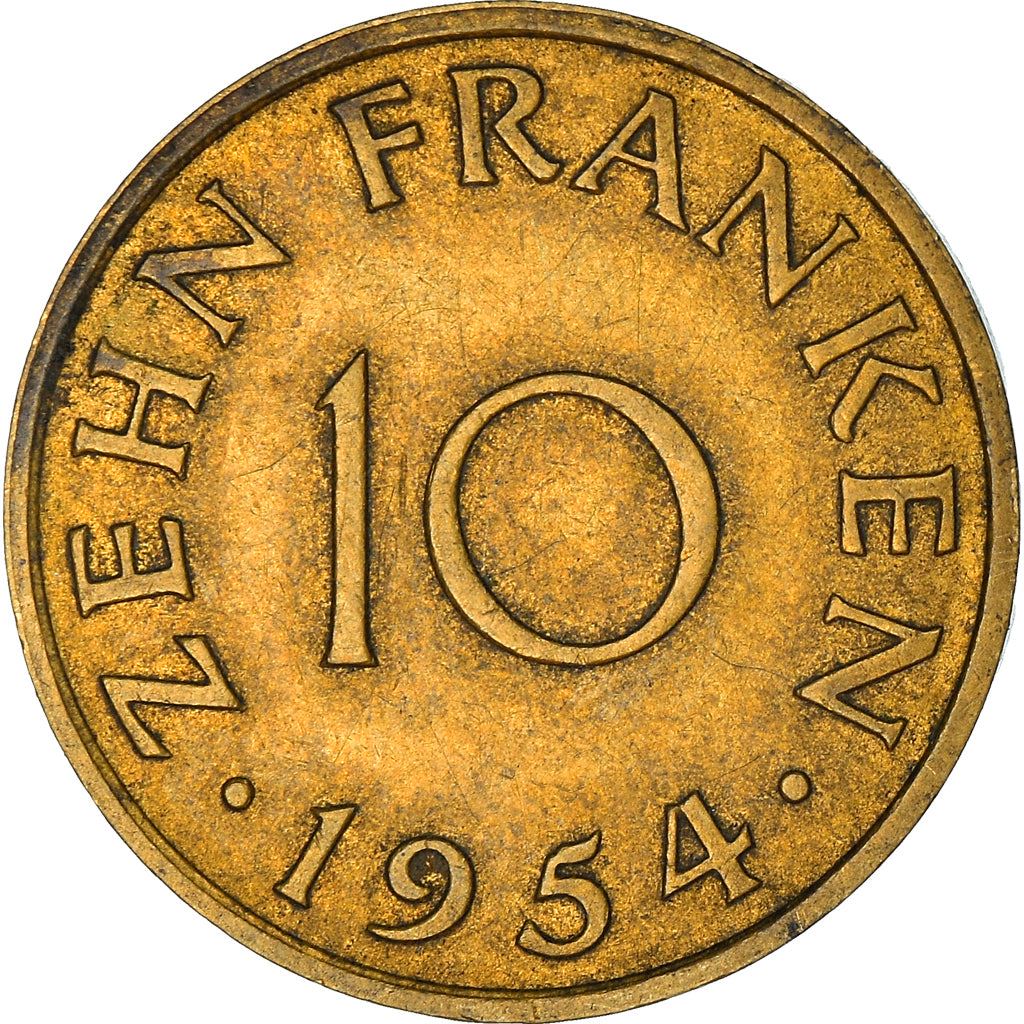 ألمانيا › سار | عملة 10 فرانك | مشهد صناعي | رقم كتالوج: 1 | 1954
