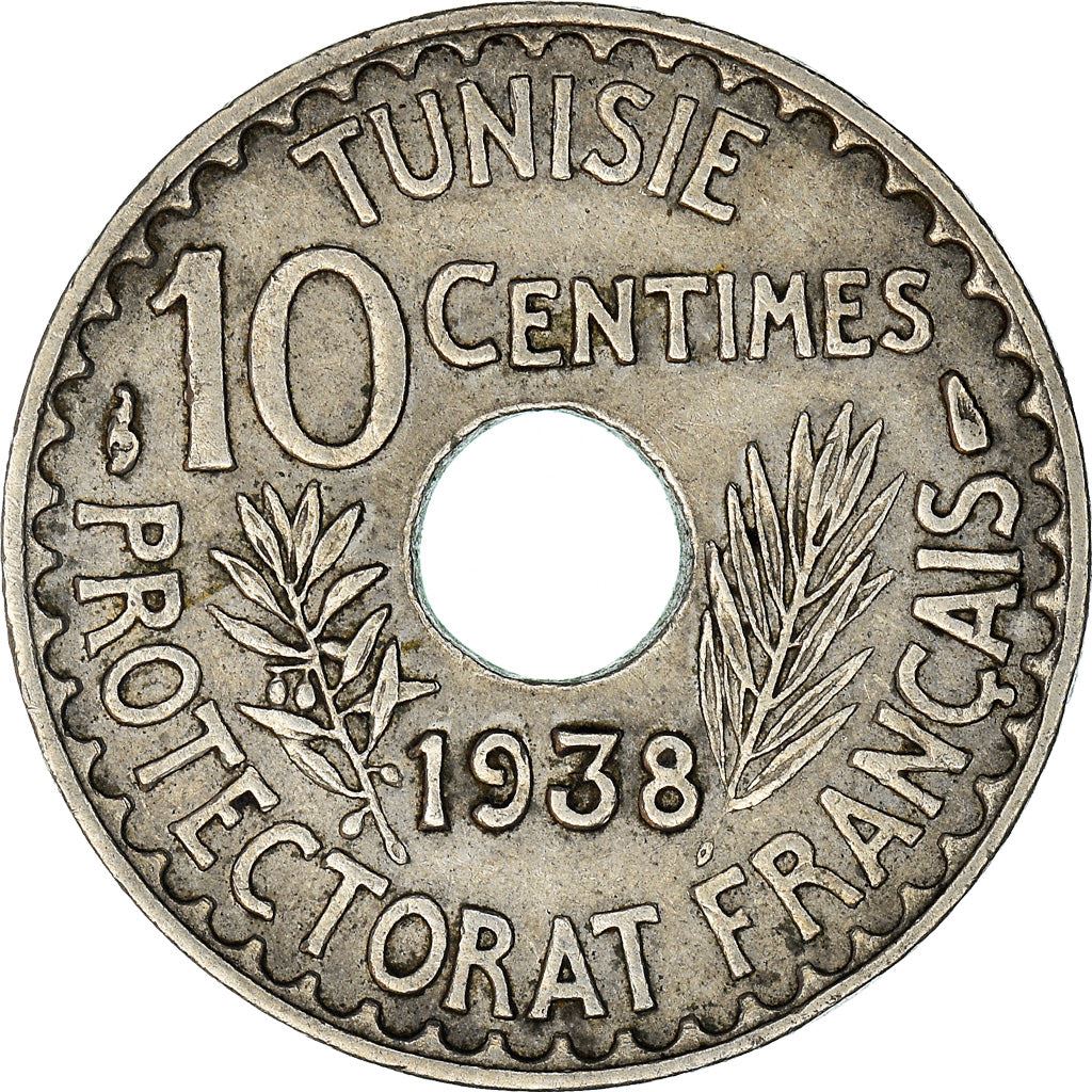 Tunisia | 10 Centimes Coin | Ahmad II | KM:259 | 1931 - 1938