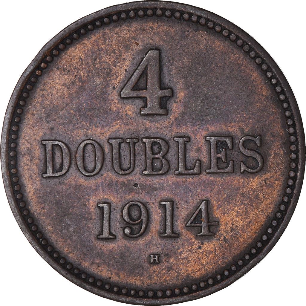 Guernsey 4 Doubles Coin | KM13 | 1914 - 1949