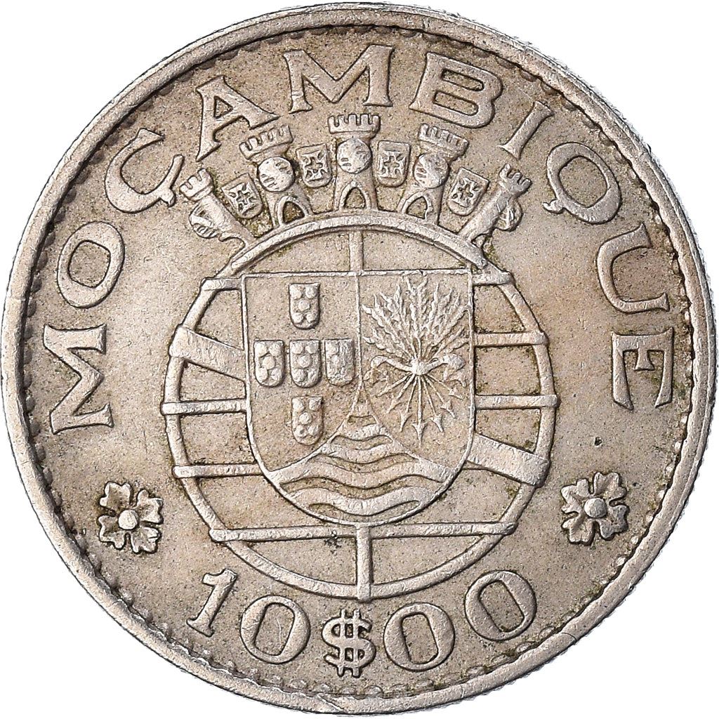Mozambique 10 Escudos Coin | Military Order Of Christ | KM79b | 1968 - 1974