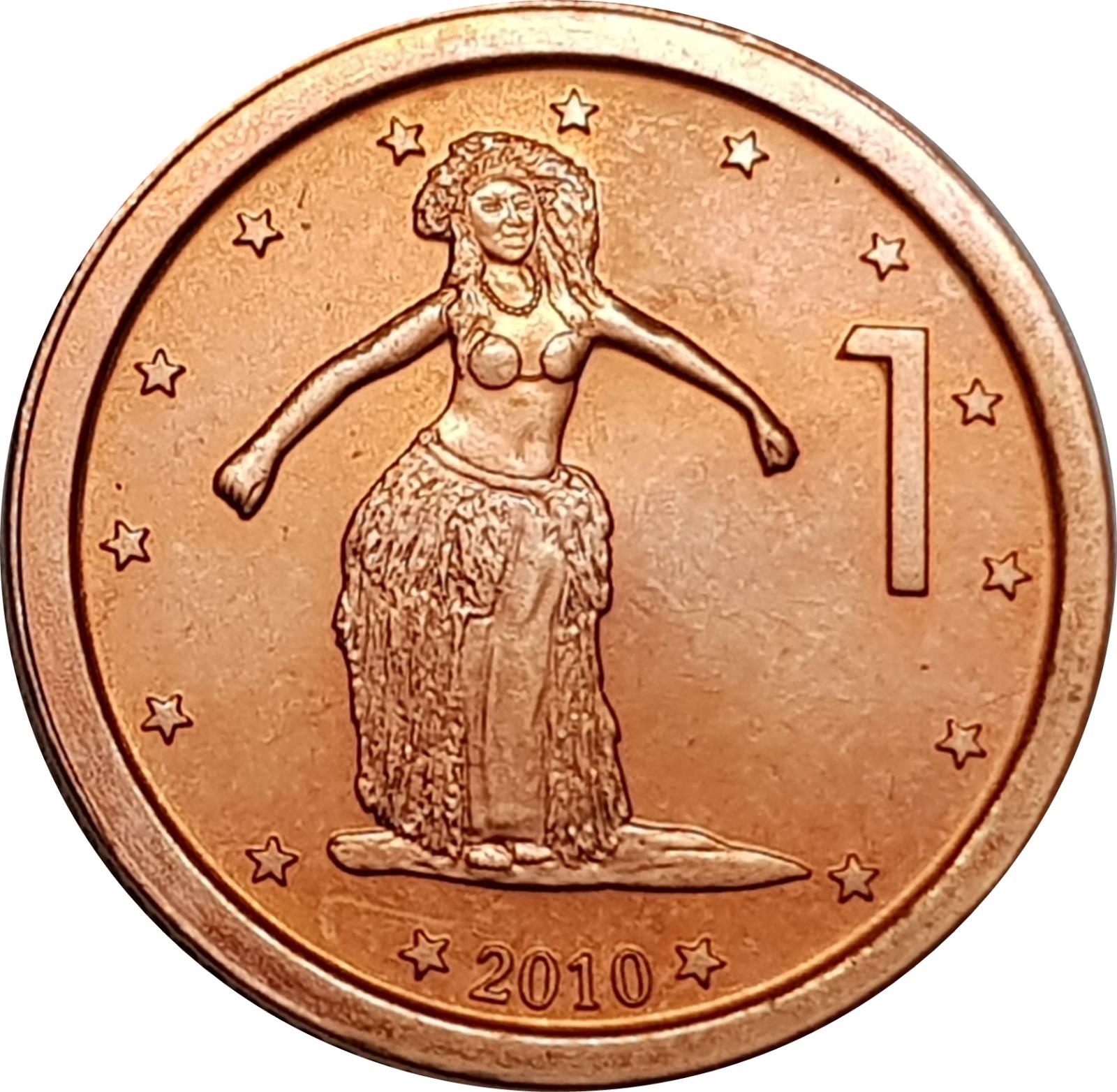Cook Islands | 1 Cent Coin | Elizabeth II | Hula Dancer | KM:756 | 2010