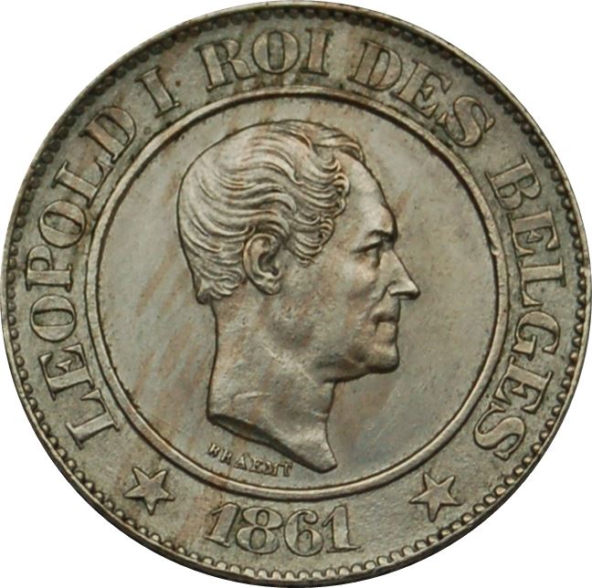 Belgian | 20 Centimes Coin | Leopold I | Lion | Star | KM20 | 1860 - 1861