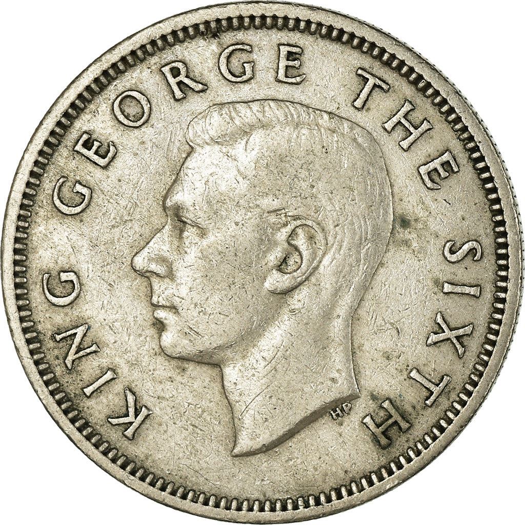 New Zealand Coin New Zealander 1 Shilling | King George VI | Maori Warrior | Taiaha | KM17 | 1948 - 1952
