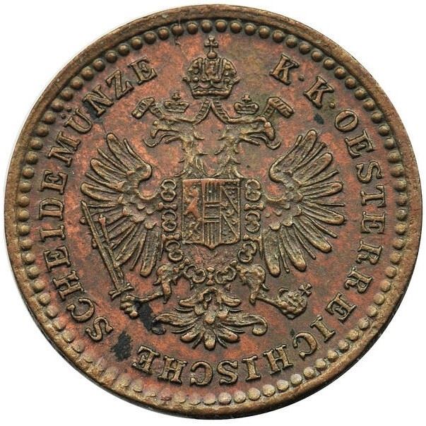 Austrian Empire | 5/10 Kreuzer Coin | Oak Wreath | Imperial Eagle | Km:2182 | 1858 - 1866