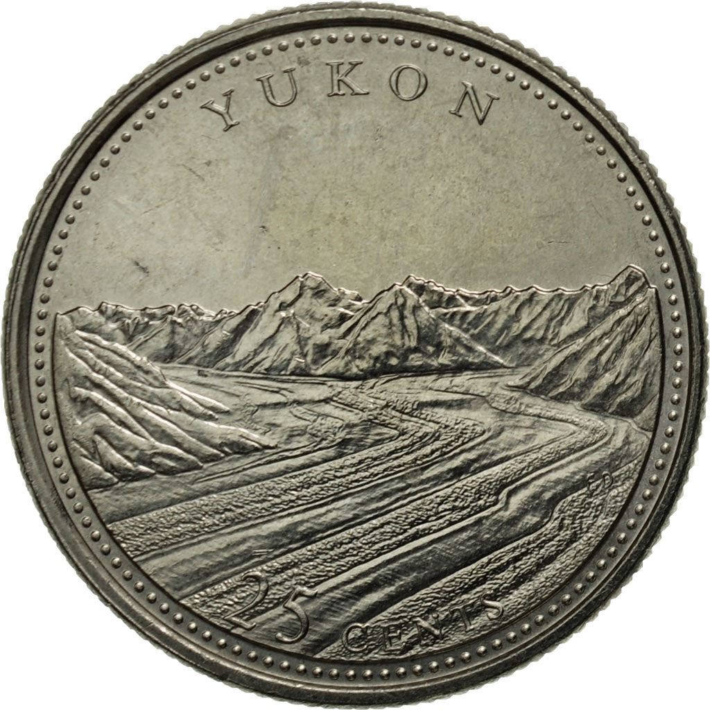 Canada | 25 Cents Coin | Yukon | Nickel | KM:220 | 1992