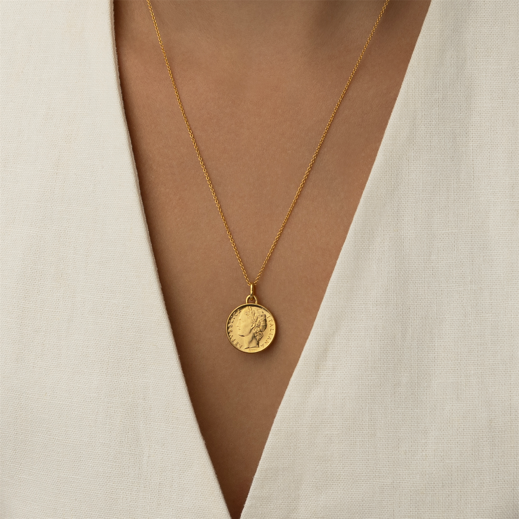 HOT Italian Lira Necklace Gold Italian Coin Necklace Italian Coin
