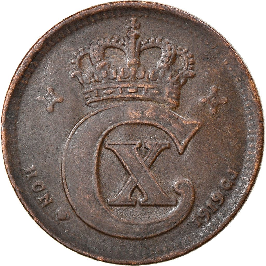 Denmark | 5 Ore Coin | Monogram | Km:814 | 1913 - 1923