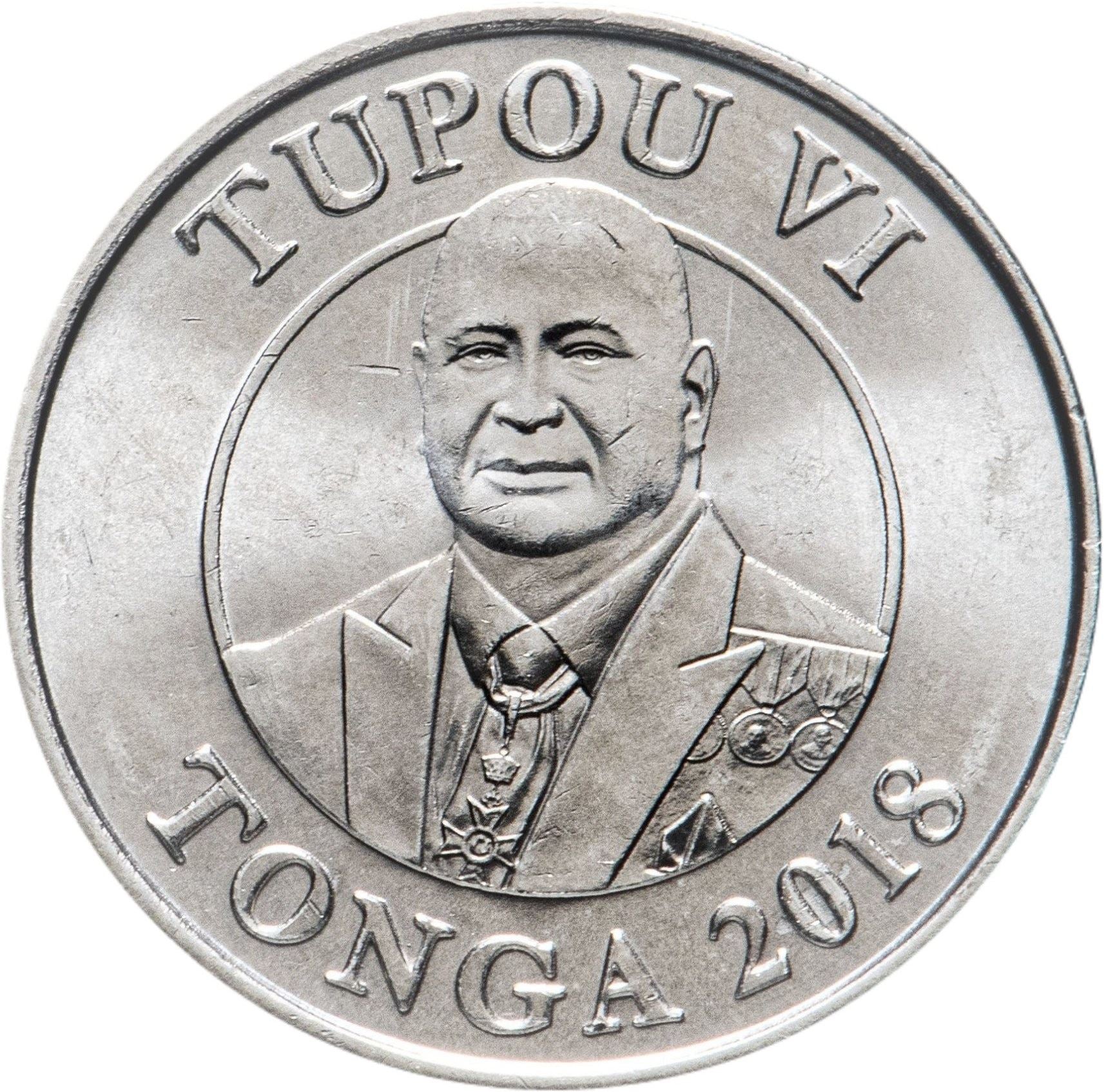 Tonga | 5 Seniti Coin | King Tupou VI | Heilala Flower | KM:237 | 2018