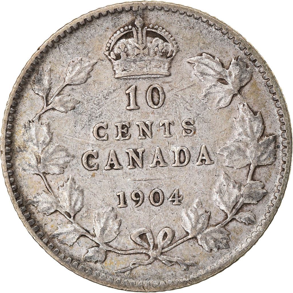 Kanada | 10 centų moneta | Sidabras | Karūna | Vainikas | KM:10 | 1902–1910
