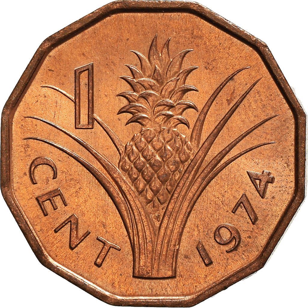 Eswatini | 1 Cent Coin | King Sobhuza II | Pineapple | KM7 | 1974 - 1983