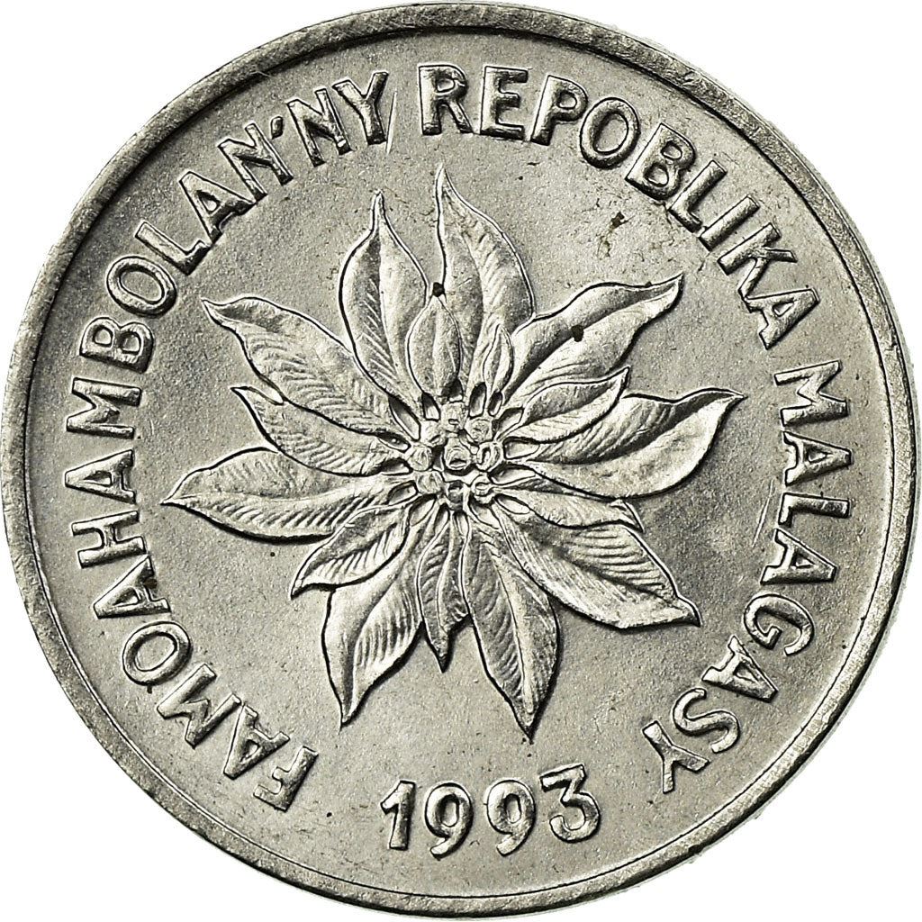 Madagascar | 1 Franc Coin | Zebu | Flower | Km:8 | 1965 - 2002
