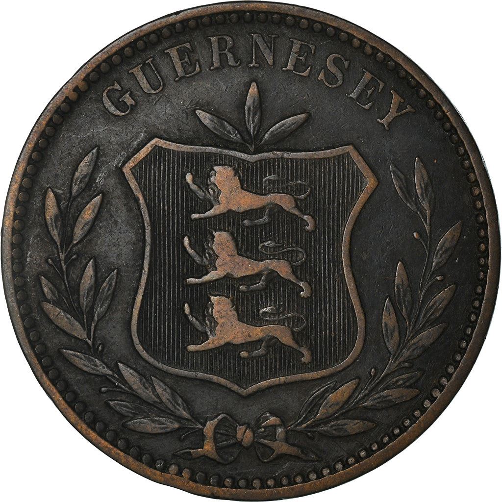 Guernsey 8 Doubles Coin | KM7 | 1864 - 1911