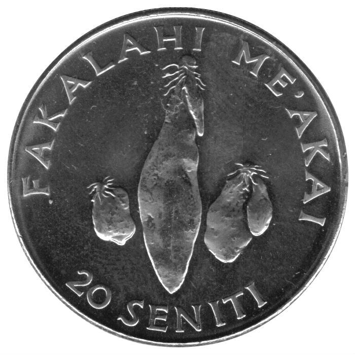 Tonga | 20 Seniti Coin | King Tupou IV | Yam | FAO | KM:70a | 2002 - 2005