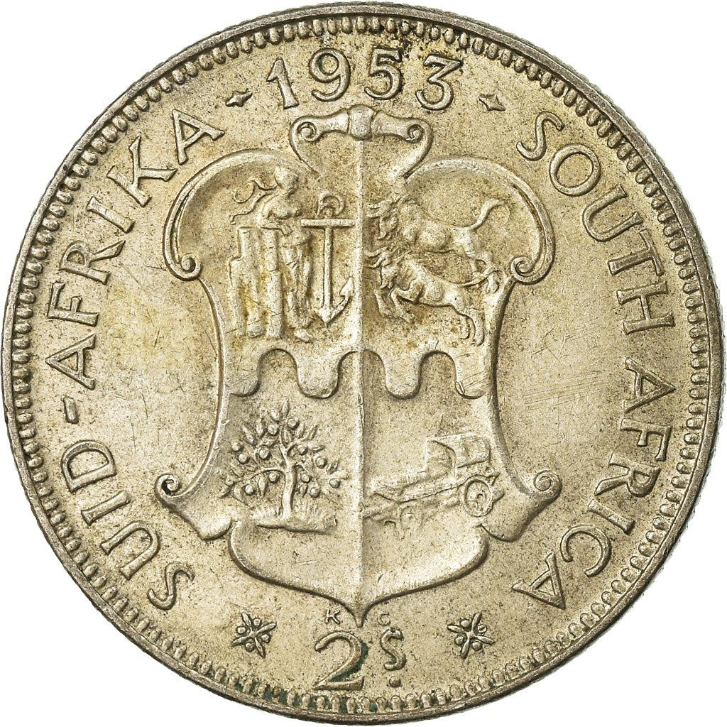 South Africa | 2 Shillings Coin | Elizabeth II | South African Shield | Km:50 | 1953 - 1960