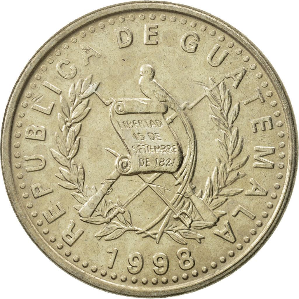 Guatemala | 25 Centavos Coin | Native bust | Km:278 | 1977 - 2000
