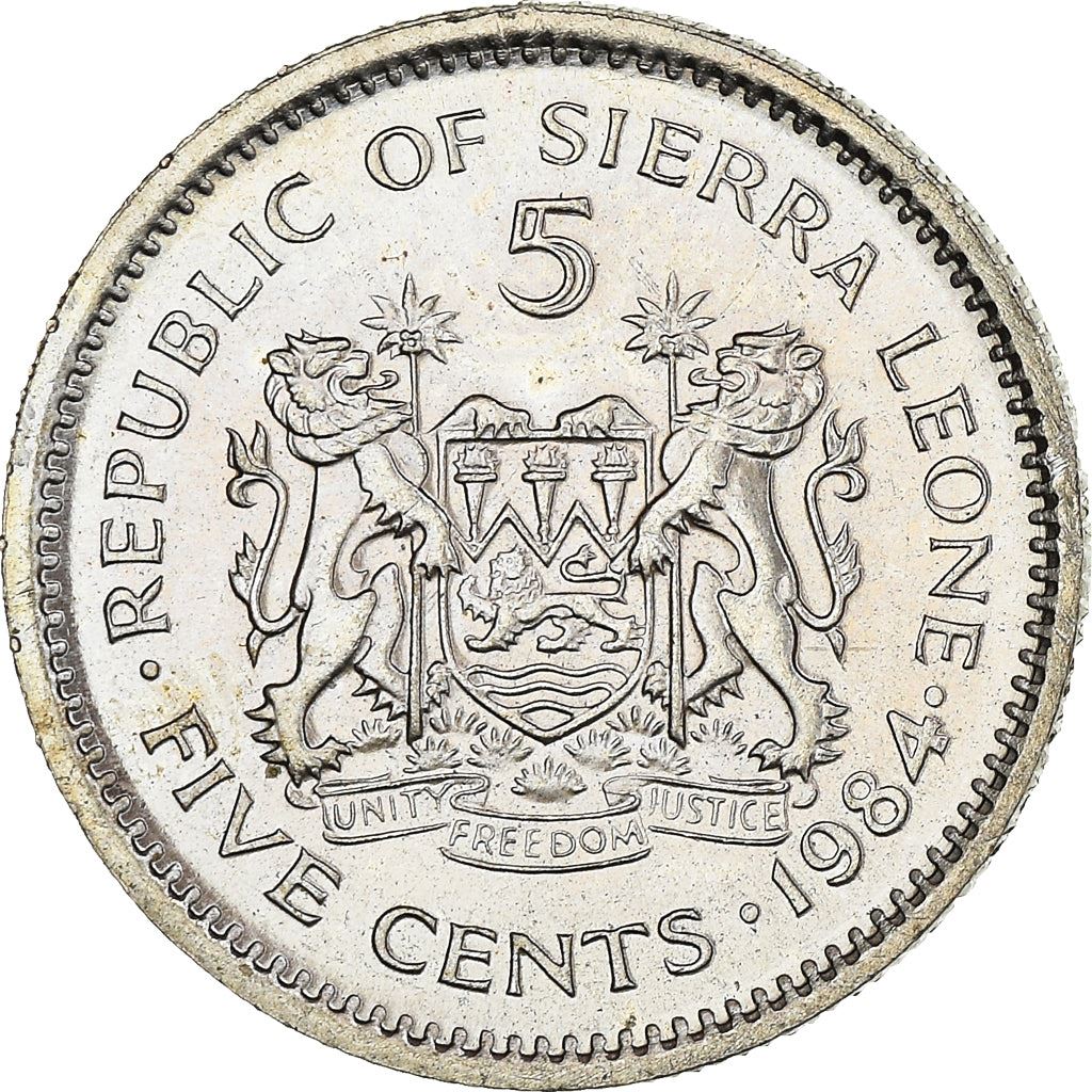Sierra Leone 5 Cents Coin | Dr. Siaka Stevens | KM33 | 1980 - 1984