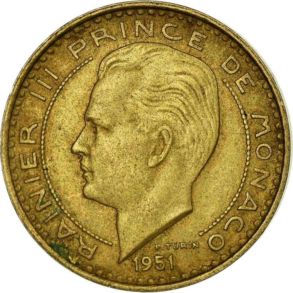 Monaco | 10 Francs Coin | Rainier III | Km:130 | 1950 - 1951