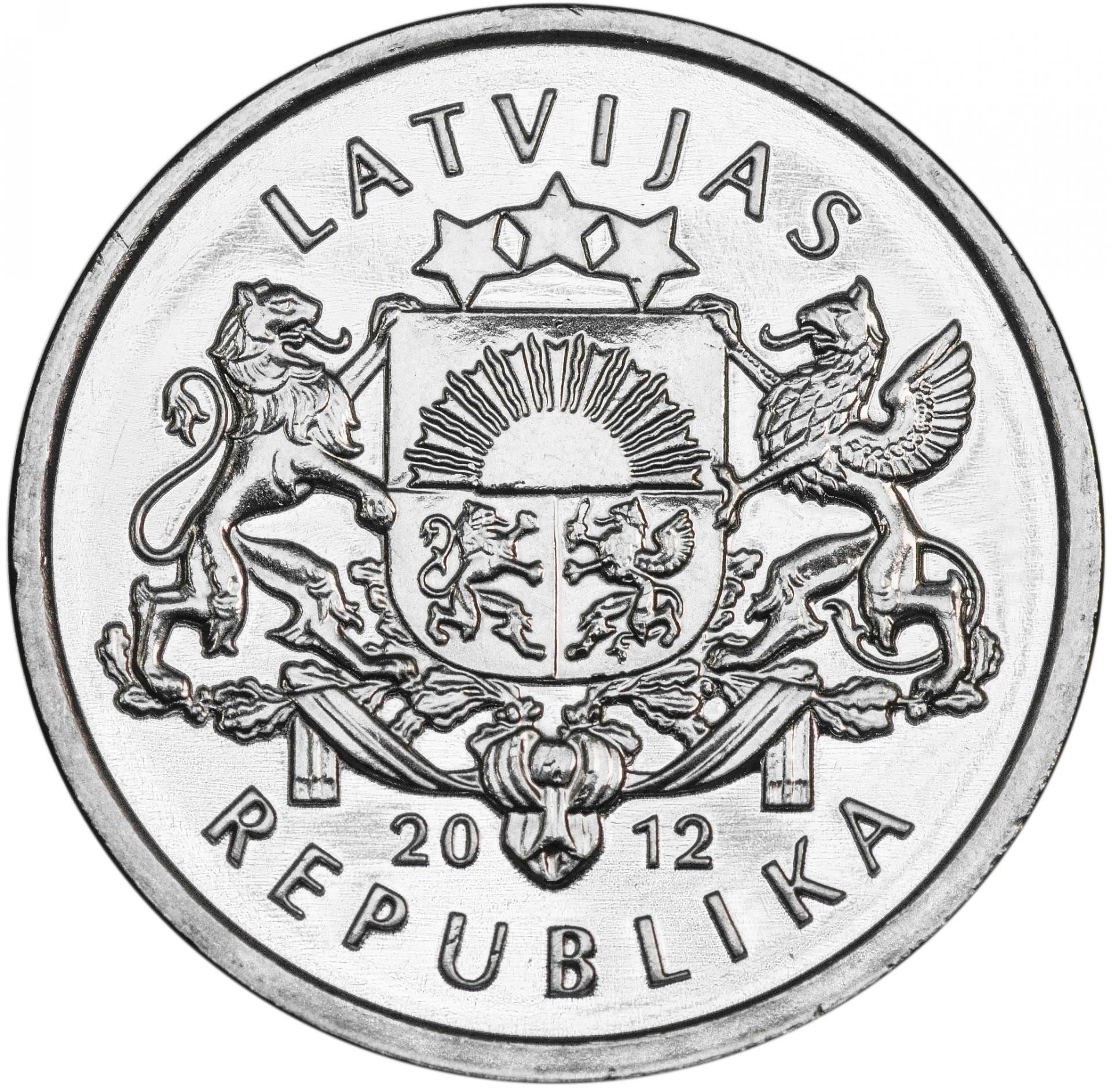 Latvia | 1 Lats Coin | Christmas bells | KM:136 | 2012