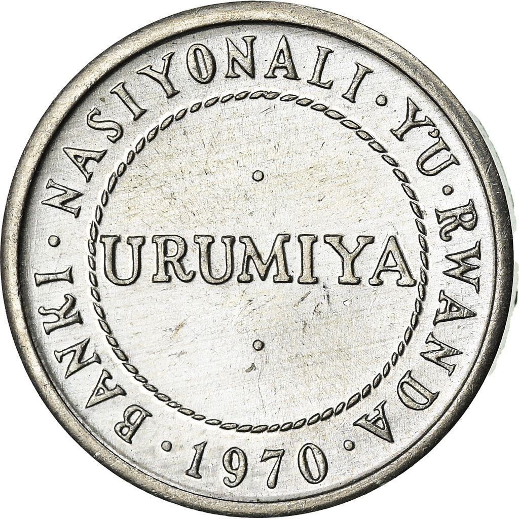 Rwanda | 1/2 Franc Coin | Stylized Plants | Km:9 | 1970