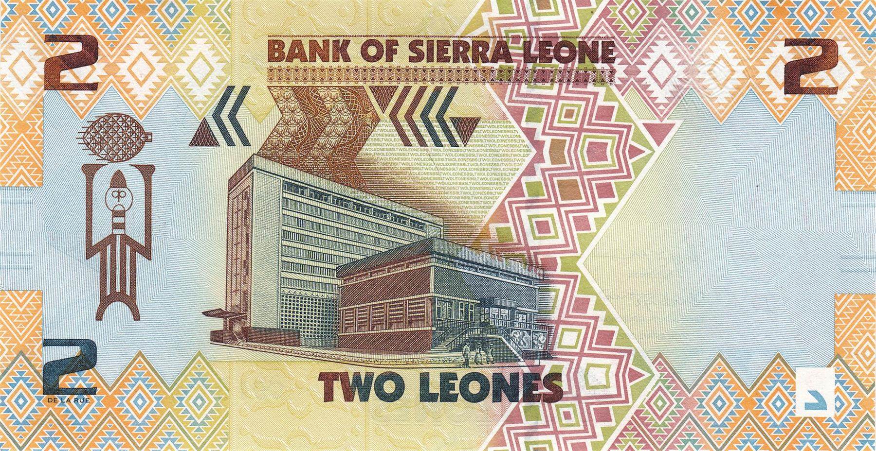 Sierra Leone | 2 Leones Banknote | 2022 | Isaac Theophilus Akunna Wallace-Johnson | Cargo Ship | Bank Building