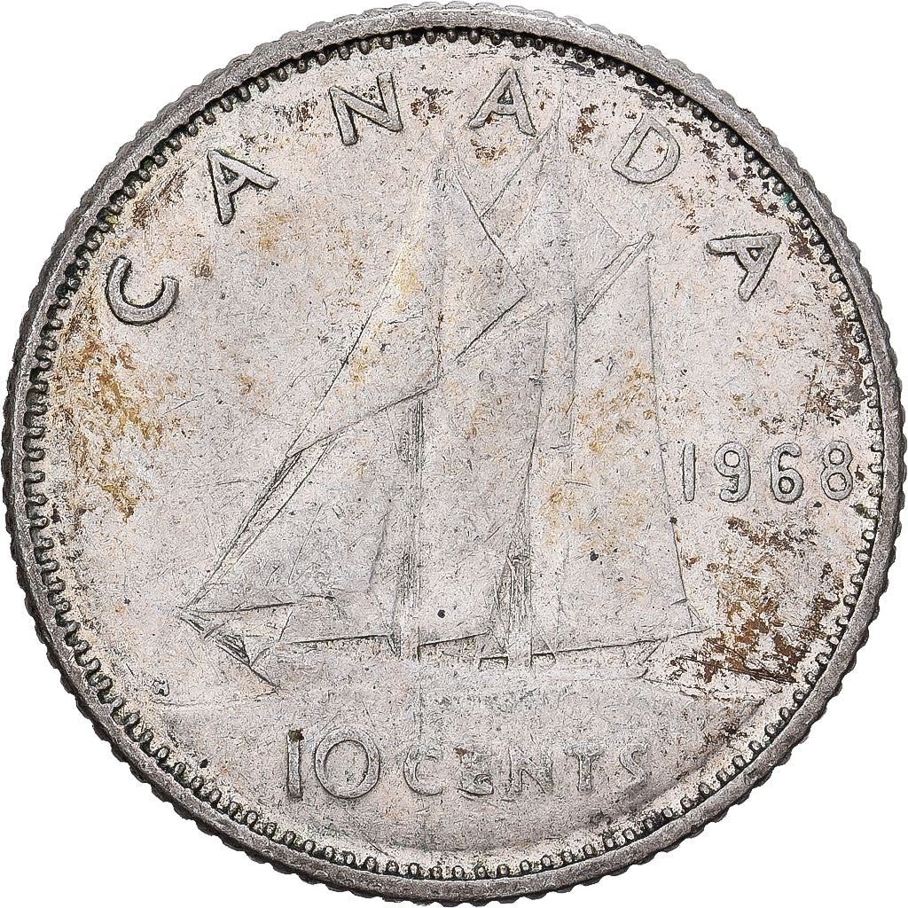 Canada | 10 Cents Coin | Silver | 2nd portrait | KM:72 | 1968