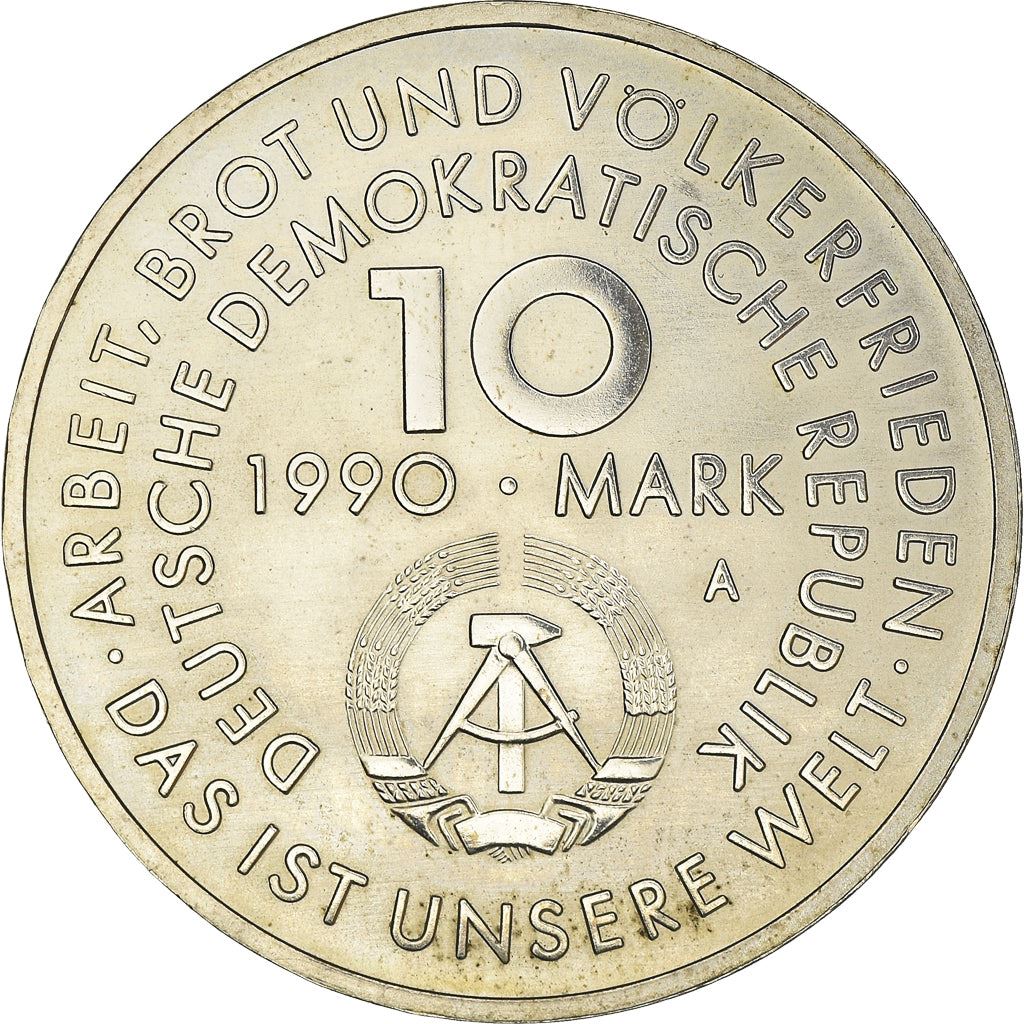 German Democratic Republic 10 Mark Coin | International Labour Day | KM136 | 1990