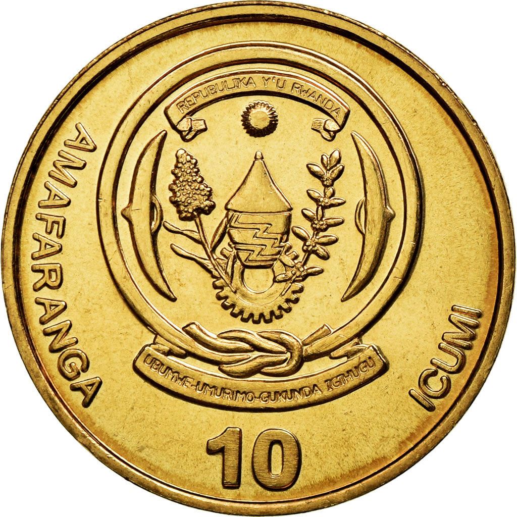 Rwanda | 10 Amafaranga Coin | Banana Tree | Km:24 | 2003