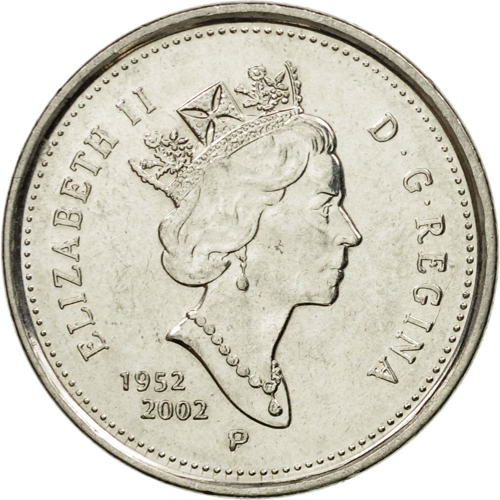 Canada | 5 Cents Coin | Nickel plated steel | Golden Jubilee | KM:446 | 2002