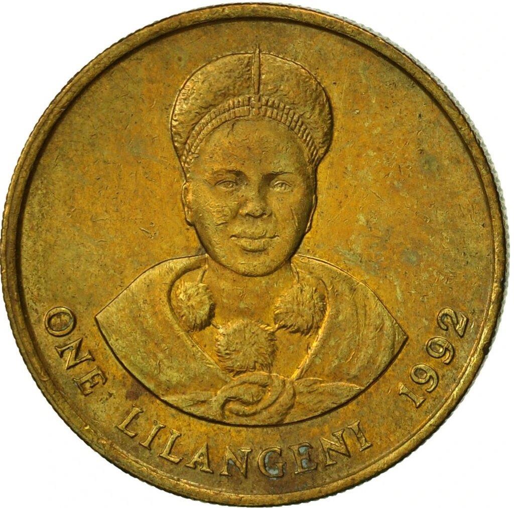 Kingdom of Swaziland | 1 Lilangeni Coin | King Mswati III | Queen Dzeliwe | KM:44.2 | 1992