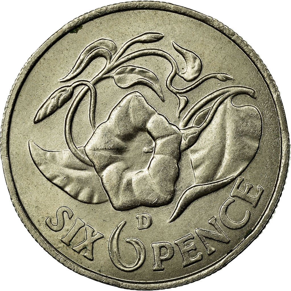 Zambia | 6 Pence Coin | Turbina corymbosa | Km:1 | 1964