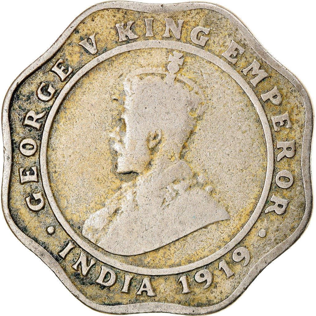 India - British | 4 Annas Coin | King George V | Km:519 | 1919 - 1921
