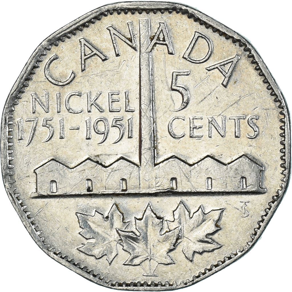 Canada | 5 Cents Coin | Discovery of Nickel | Km:48 | 1951