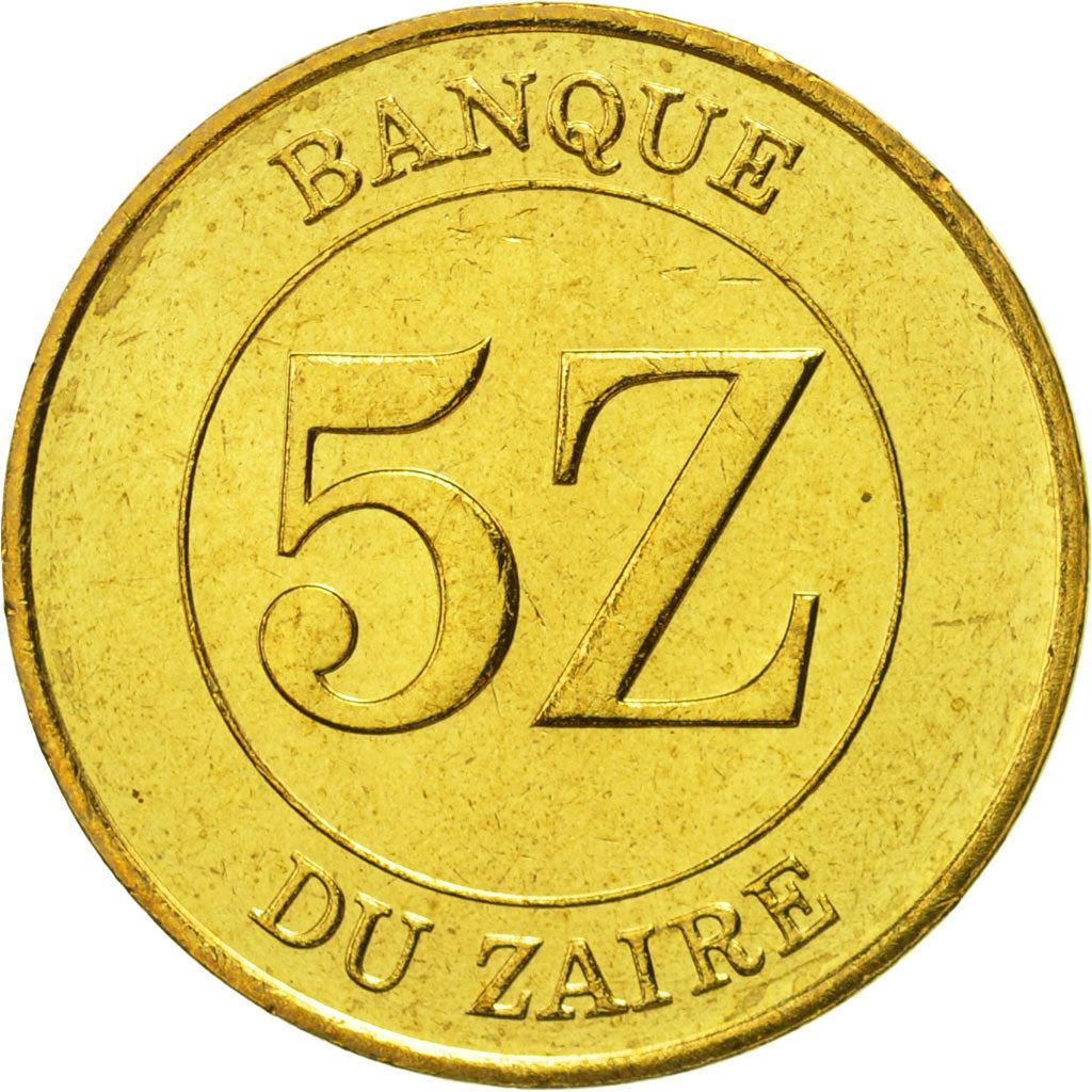 Zaire | 5 Zaires Coin | Mobutu Sese Seko | Km:14 | 1987