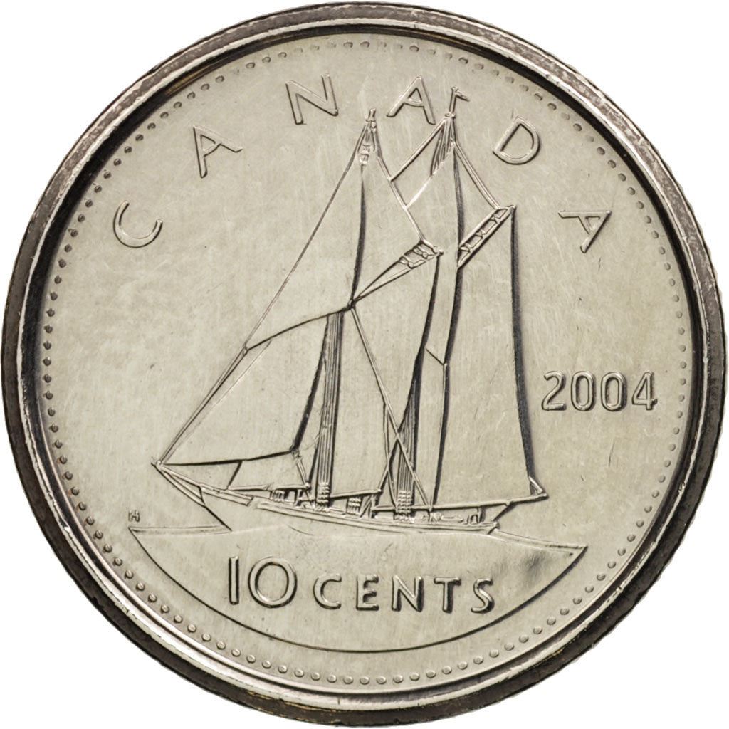 Canada | 10 Cents Coin | Nickel plated steel | KM:492 | 2003-2022