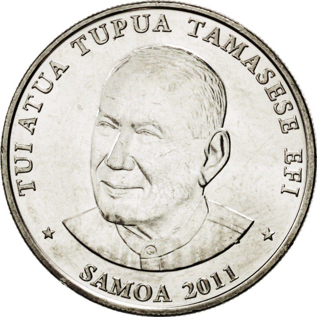 Samoa | Moneda de 50 Sene | Tui Atua Tupua Tamasese Efi | Paloma | KM:170 | 2011 - 2015