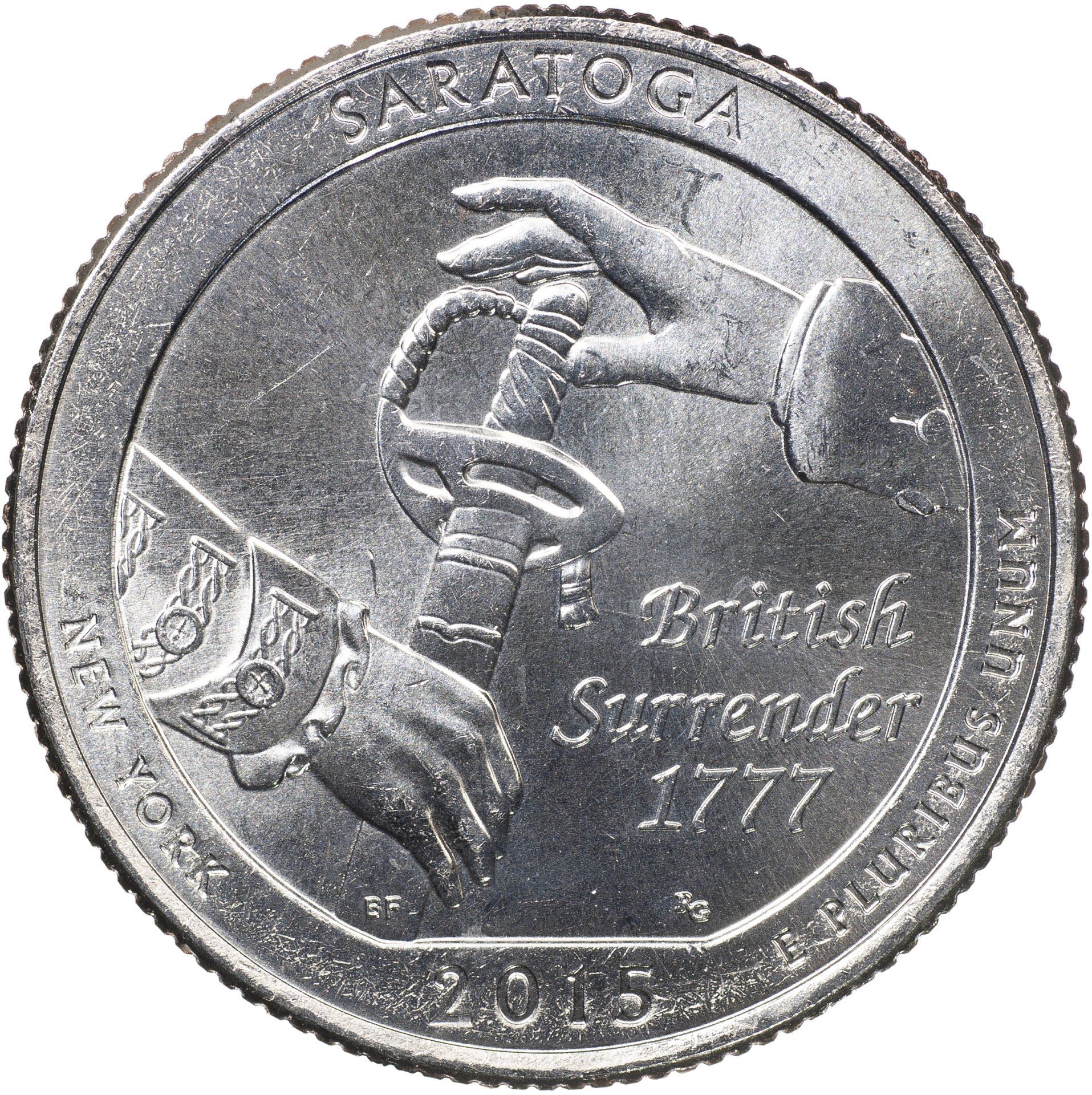 USA | 1/4 Dollar Mønt | Saratoga National Historical Park | KM:601 | 2015