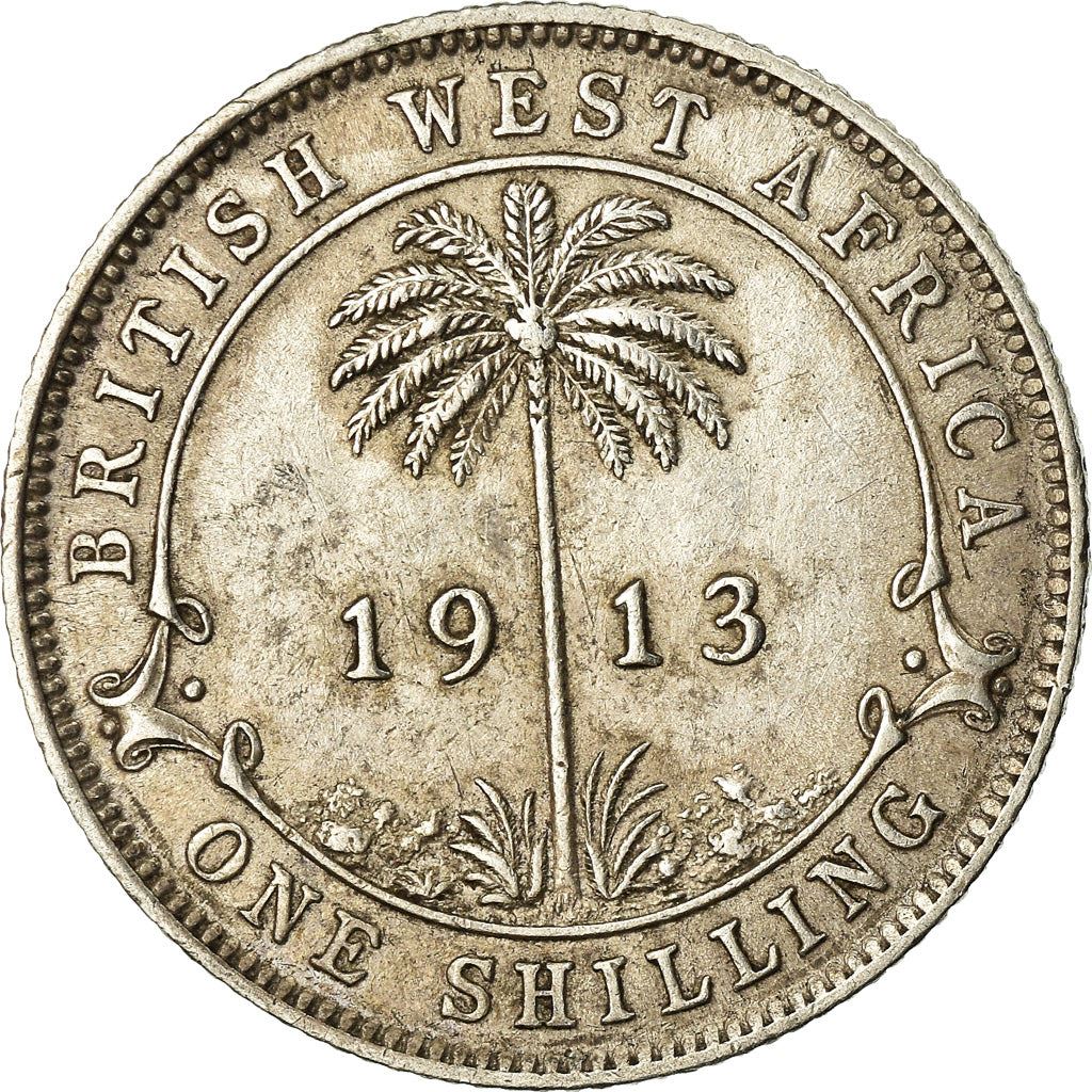 British West Africa | 1 Shilling Coin | Palm Tree | George V | Km:12 | 1913 - 1920
