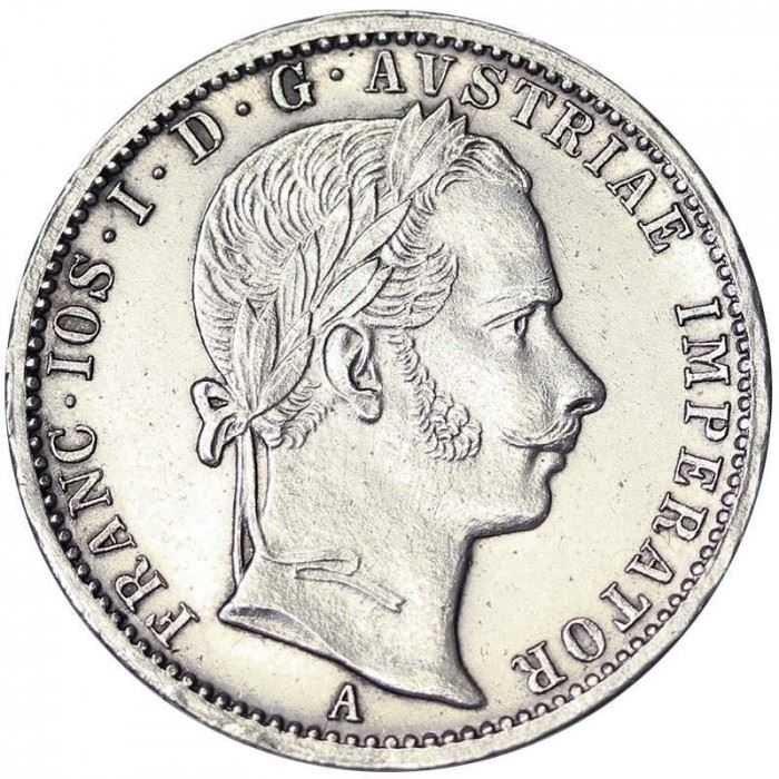 Austrian Empire | 1/4 Florin Coin | Emperor Francis Joseph I | Imperial Eagle | Km:2214 | 1859 - 1865