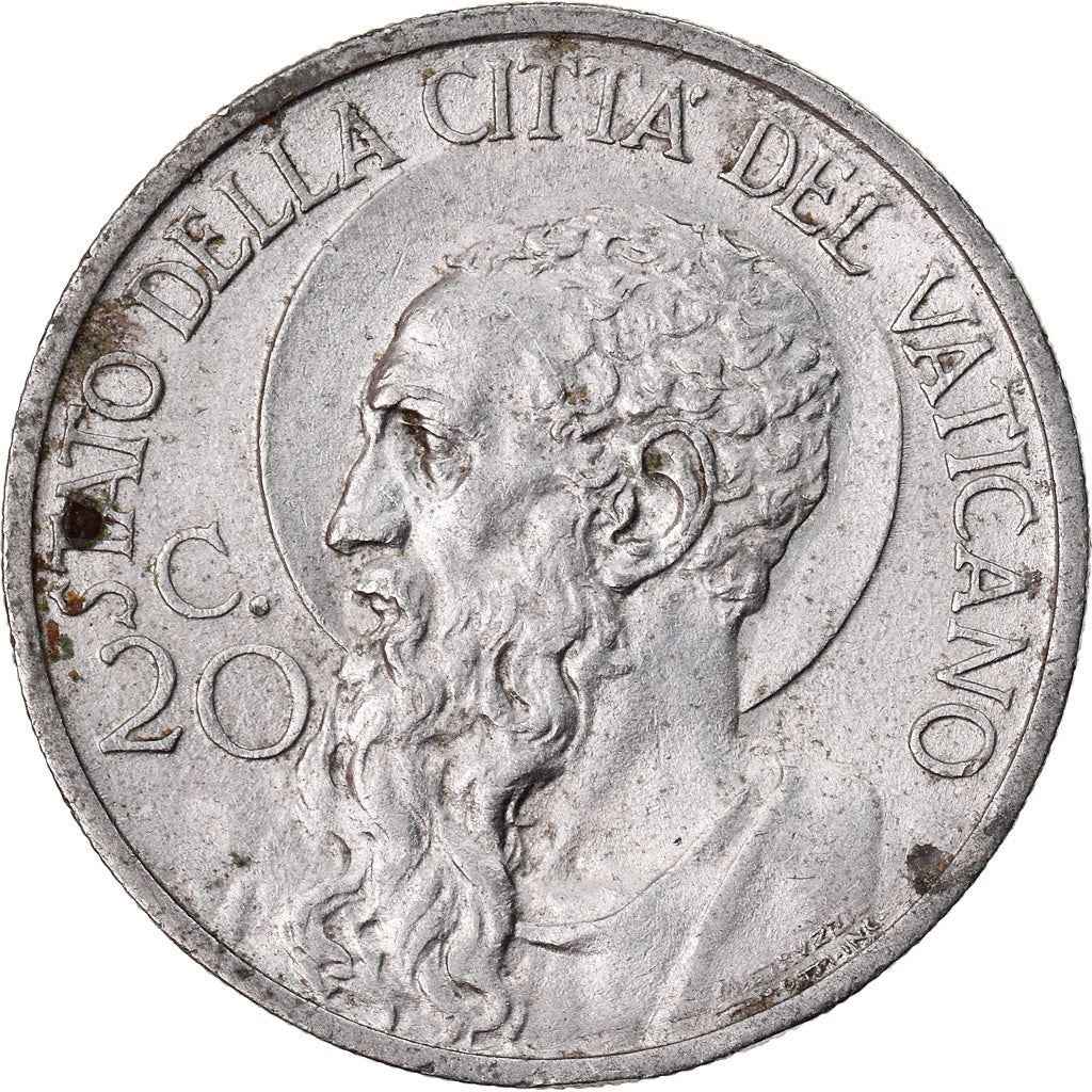 Vatican City | 20 Centesimi Coin | St. Paul | Nickel | KM:3 | 1929-1937