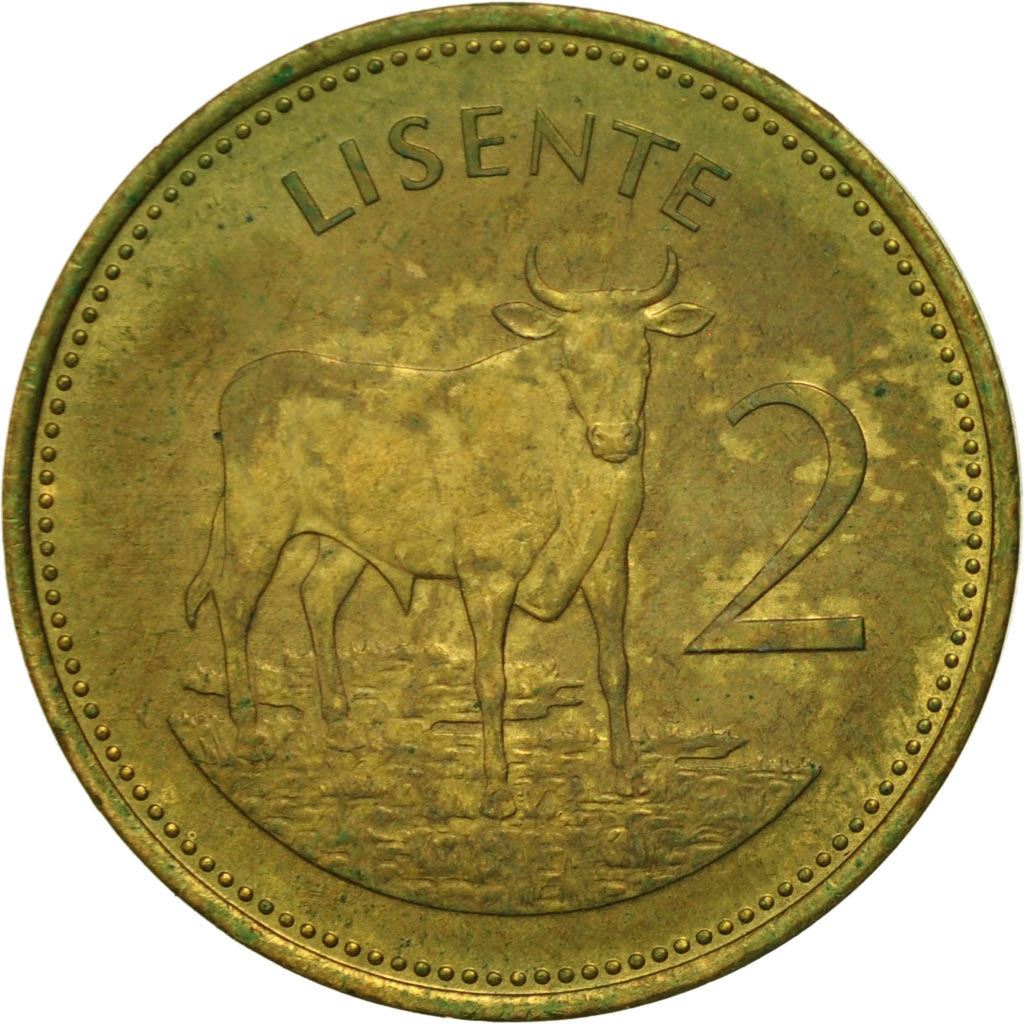Lesotho | 2 Lisente Coin | Bull | Km:17 | 1979 - 1989