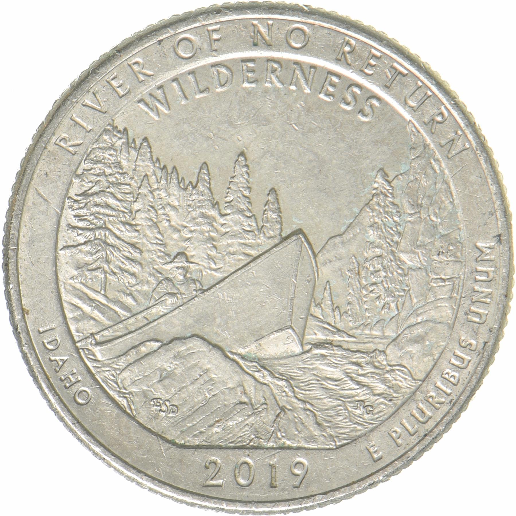 United States | ¼ Dollar Coin | Copper-nickel clad copper | Frank Church River of No Return Wilderness, Idaho | KM:697 | 2019