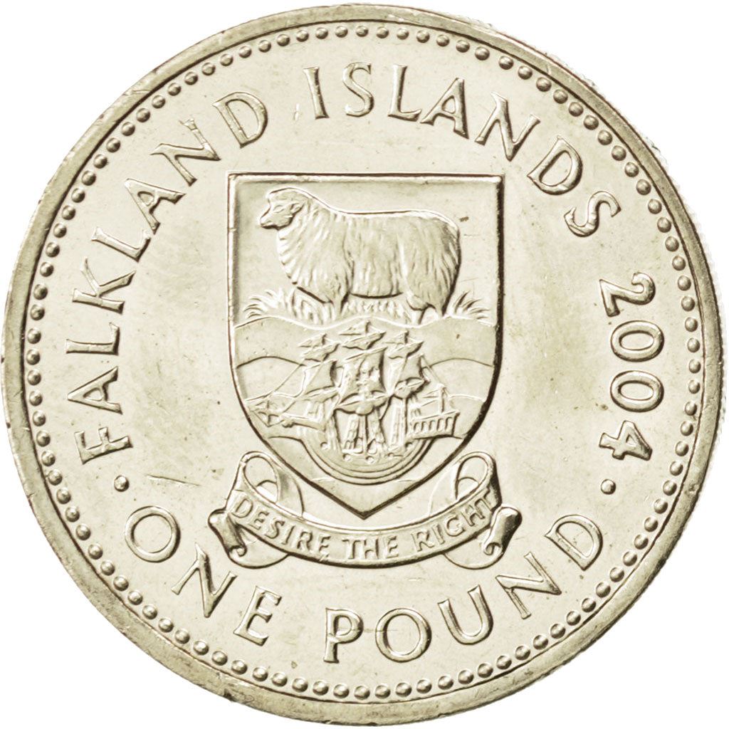 Falkland Islands | 1 Pound Coin | Queen Elizabeth II | Km:136 | 2004