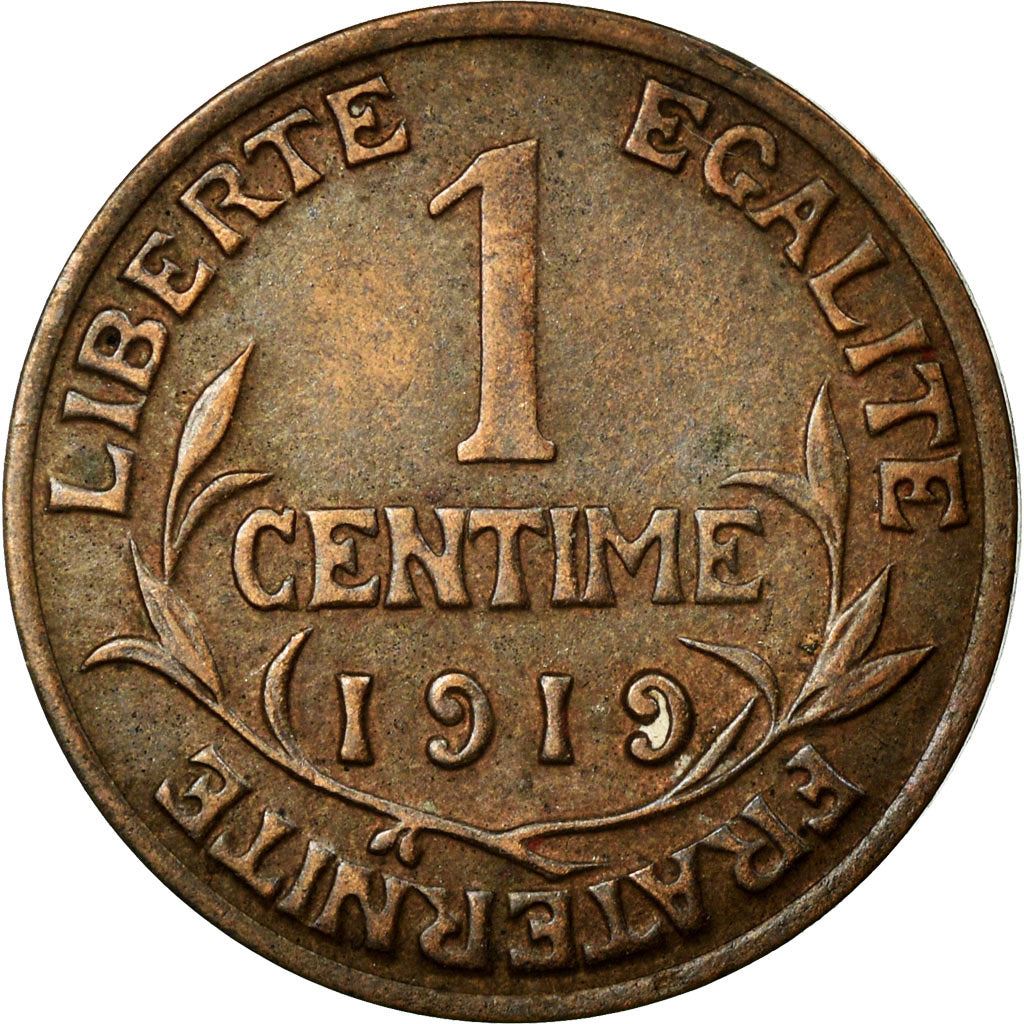 French 1 Centime Coin | Third Republic | KM840 | France | 1898 - 1920